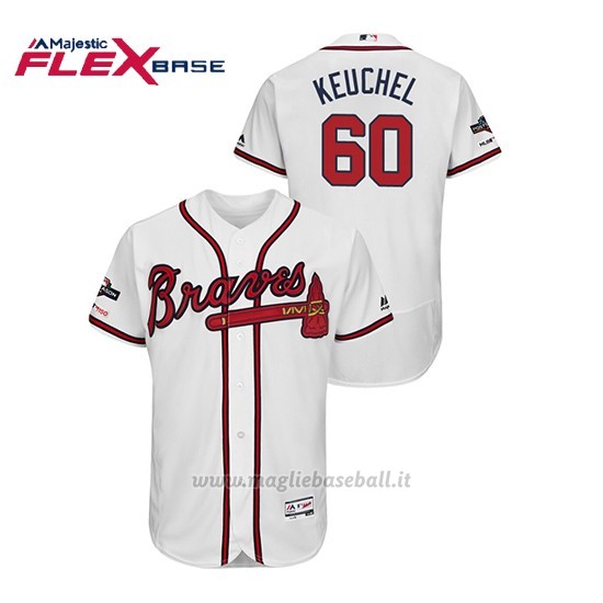 Maglia Baseball Uomo Atlanta Braves 60 Dallas Keuchel 2019 Postseason Flex Base Bianco